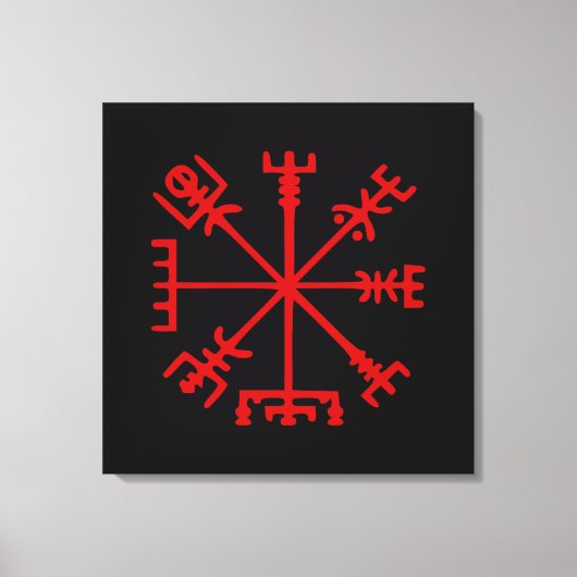 Bloed rode vísir (Viking Compass) Canvas Afdruk (Voorkant)