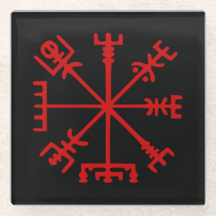 Bloed rode vísir (Viking Compass) Glazen Onderzetter