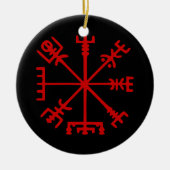 Bloed rode vísir (Viking Compass) Keramisch Ornament (Voorkant)