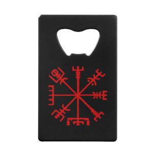Bloed rode vísir (Viking Compass) Kredietkaart Flessenopener