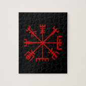Bloed rode vísir (Viking Compass) Legpuzzel (Verticaal)