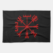 Bloed rode vísir (Viking Compass) Theedoek (Horizontaal)