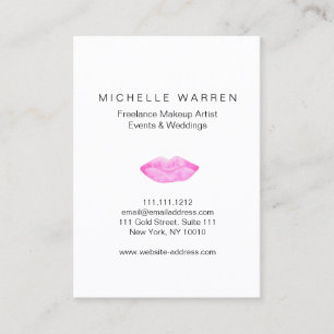 Bloed roze lips Waterverf Makeup artiest Visitekaartje