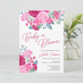 Bloed roze waterverf baby shower kaart (Staand voorkant)