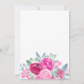 Bloed roze waterverf baby shower kaart (Achterkant)