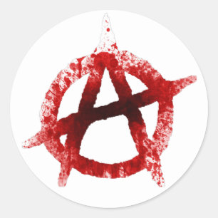Bloed Splatter Anarchie symbool Ronde Sticker
