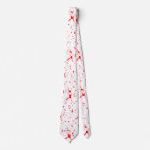 Bloed Splatter Rood & Wit Halloween Stropdas (Voorkant)