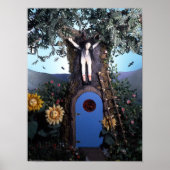 Bloed thee en rode string pop in de boom print (Voorkant)