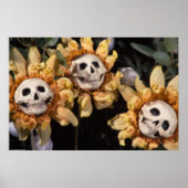 Bloed Thee en Rode String Schedel Zonnebloem Poster (Voorkant)