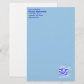 Bloed van Hellas en Ouzo gepersonaliseerd Briefpapier (Voorkant / Achterkant)