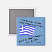 Bloed van Hellas & Ouzo Magneet (Voorkant / Achterkant)