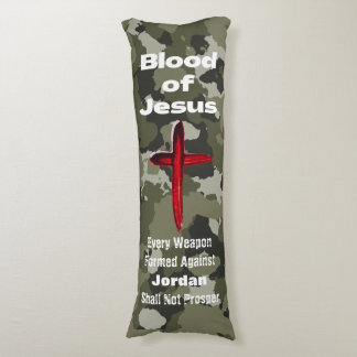 Bloed van Jezus Groene Camo Gepersonaliseerd gebed Lichaamskussen