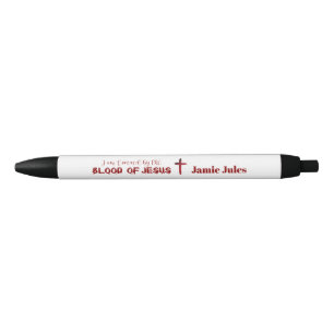 Bloed van Jezus Kruis gepersonaliseerd Zwarte Inkt Pen