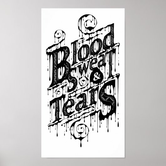 Bloed, zweet en tranen - Poster (wit) (Voorkant)
