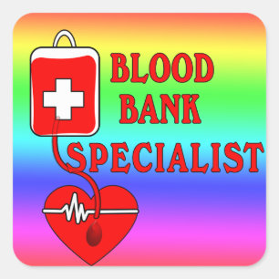 BLOEDBANK SPECIALIST VIERKANTE STICKER