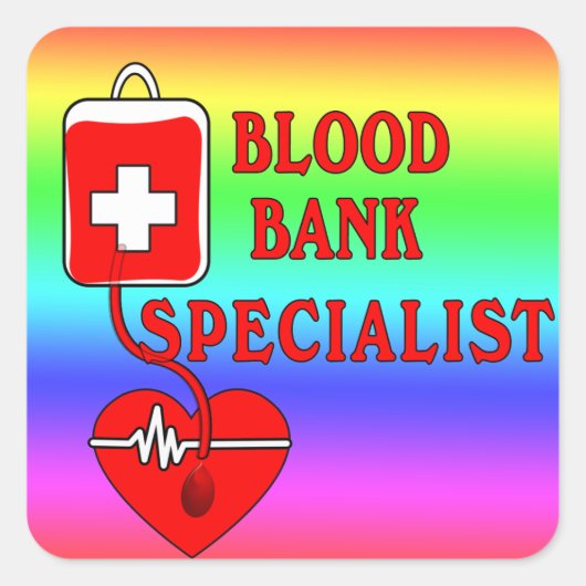 BLOEDBANK SPECIALIST VIERKANTE STICKER (Voorkant)