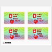 BLOEDBANK SUPER TECH RECHTHOEKIGE STICKER (Vel)