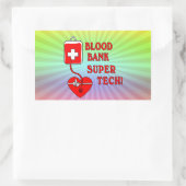 BLOEDBANK SUPER TECH RECHTHOEKIGE STICKER (Tas)