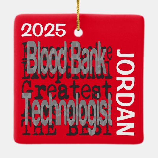 Bloedbank Technoloog Buitengewoon CUSTOM Keramisch Ornament (Achterkant)