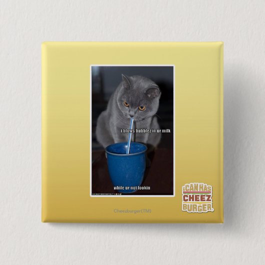 Bloedblaasjes in onze melk vierkante button 5,1 cm (Voorkant)