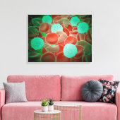 Bloedcellen met rode bloedcellen canvas afdruk (Insitu (Woonkamer))