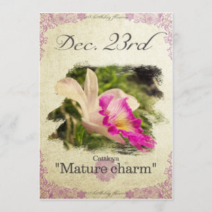 Bloeddagbloemen op 23 december "Cattleya" Kaart