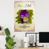 Bloeddagbloemen op 27 december "Pansy" Poster (Thuiskantoor)