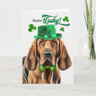 Bloeddogn Hond Gelukkig St. Patrick's Dag Feestdagen Kaart