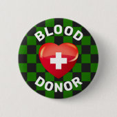 Bloeddonor Heart w Cross Ronde Button 5,7 Cm (Voorkant)