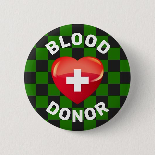 Bloeddonor Heart w Cross Ronde Button 5,7 Cm (Voorkant)