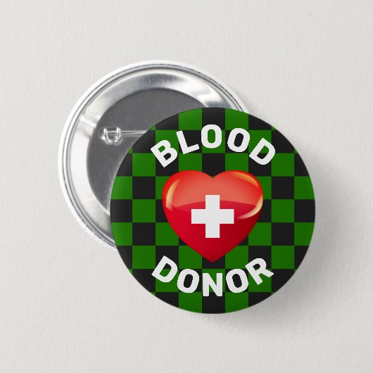 Bloeddonor Heart w Cross Ronde Button 5,7 Cm (Voorkant /achterkant)