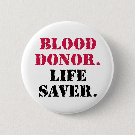 Bloeddonor. Levensredder. Ronde Button 5,7 Cm (Voorkant)