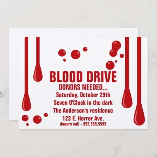 BLOEDDONOREN HEBBEN Halloween Invitation NODIG Kaart (Voorkant / Achterkant)