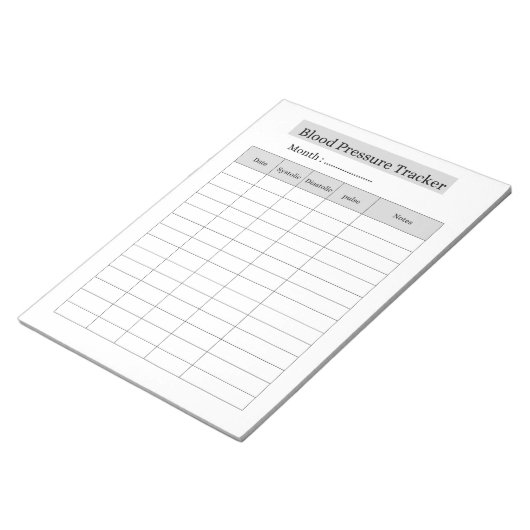 Bloeddruk Tracker Notitieblok (Schuin)
