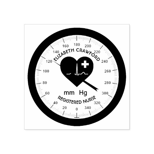 Bloeddrukmeter Verpleegarts Gezondheidszorg Rubberstempel (Afrduk)