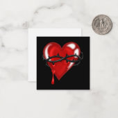 Bloeden Prikkeldraad Hart Notitiekaartje (Voorkant / Achterkant in situ)