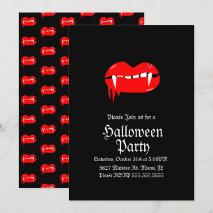 Bloedende Lippen Vampier Halloween Verjaardagsfees Kaart
