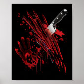 Bloederig mes bloed bevlekt bloed spetter grafisch poster (Voorkant)