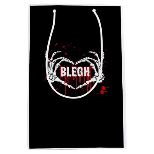 Bloederige afbraak, skelet hart handen EMO, metaal Medium Cadeauzakje (Voorkant)