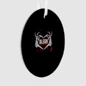 Bloederige afbraak, skelet hart handen EMO, metaal Ornament (voorkant)