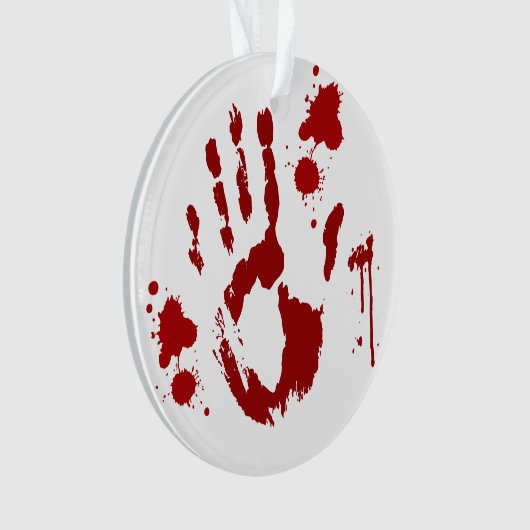 Bloederige handafdruk bloedspat ornament (voorkant)