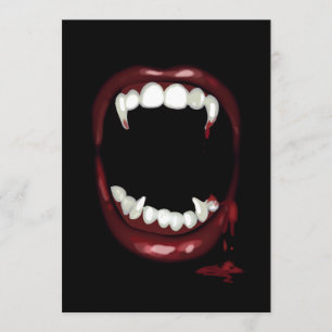 bloederige Vampire Fangs Halloween Kaart