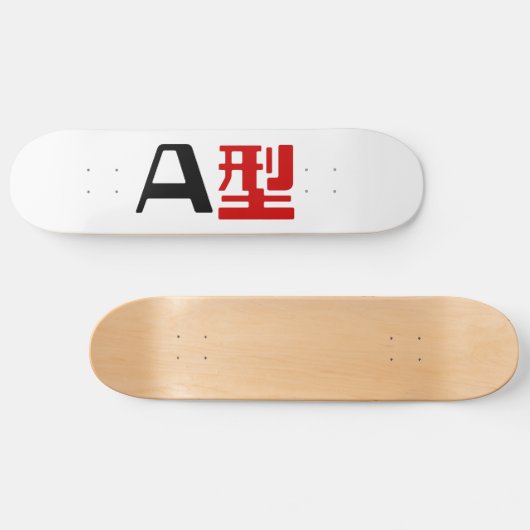 Bloedgroep A Japans Kanji Skateboard (Horizontaal)