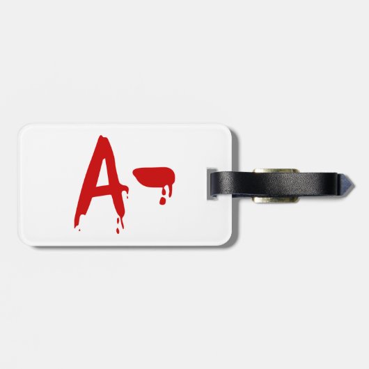 Bloedgroep A - Negatief #Horror-ziekenhuis Bagagelabel (Achterkant horizontaal)