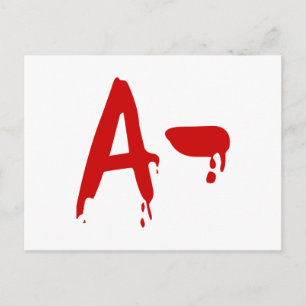 Bloedgroep A - Negatief #Horror-ziekenhuis Briefkaart