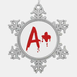 Bloedgroep A+ Positief #Horror Hospital Tin Sneeuwvlok Ornament