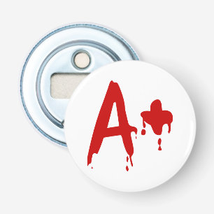 Bloedgroep A+ Positief #Horror Ziekenhuis Button Flesopener