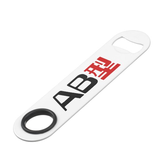 Bloedgroep AB Japans Kanji Speed Flessenopener (Achterkant Gekanteld)