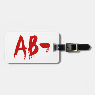 Bloedgroep AB - Negatief #Horror ziekenhuis Bagagelabel