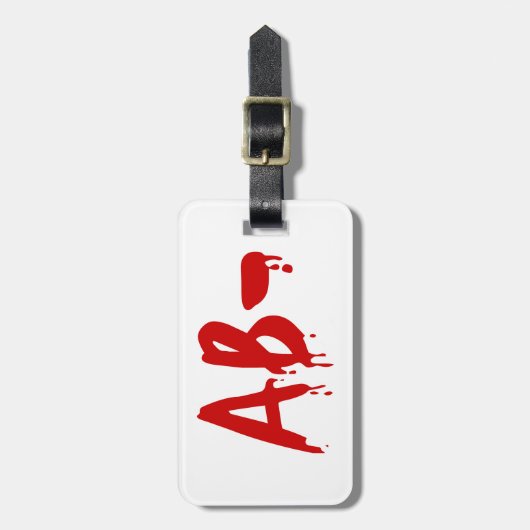 Bloedgroep AB - Negatief #Horror ziekenhuis Bagagelabel (Voorkant verticaal)